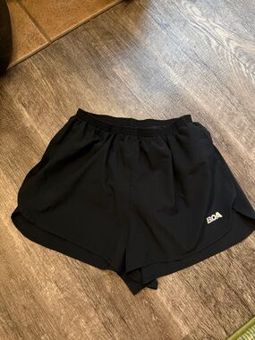 Black Women's Athletic Running Shorts with Elastic Waist